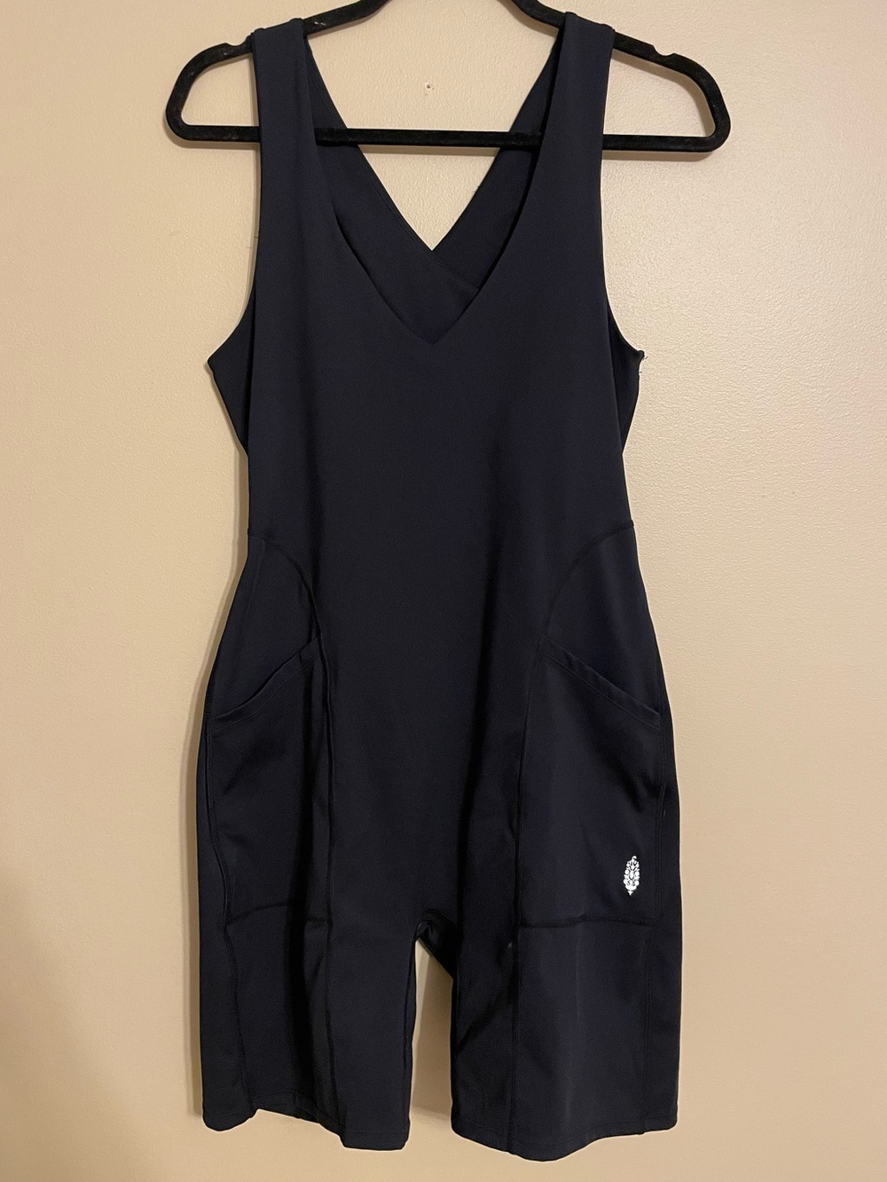 Free People Movement Here On Out Strappy Onesie Romper Black workout size large